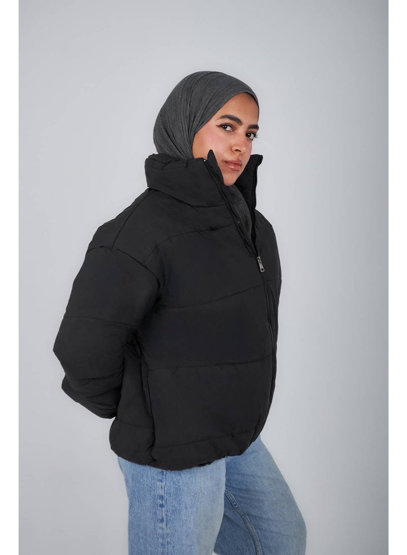 Black Puff Jacket - Image 2